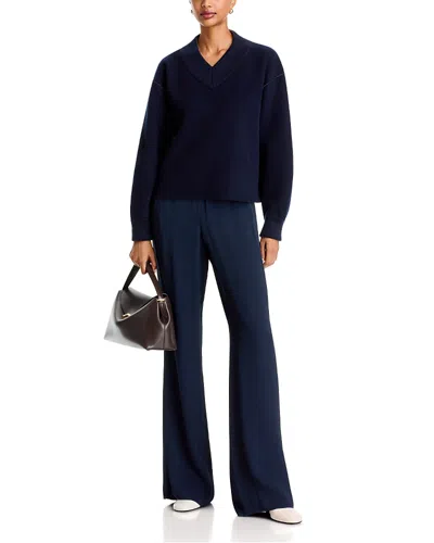 Lafayette 148 Wool Blend Reversible Sweater In Ink/nickle Melange