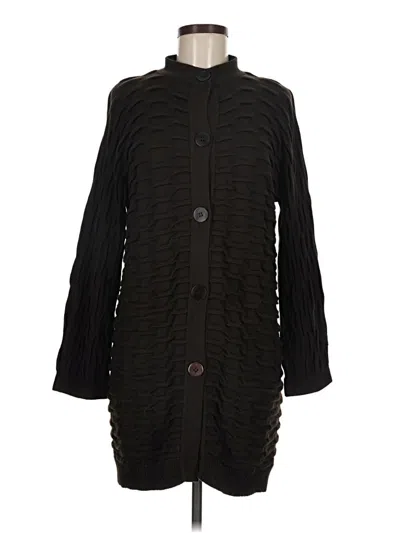 Pre-owned Lafayette 148 Wool Cardigan Sweater In Black