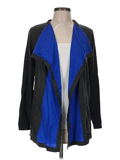 Pre-owned Lafayette 148 Wool Cardigan Sweater In Blue