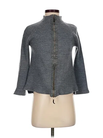 Pre-owned Lafayette 148 Wool Cardigan Sweater In Gray