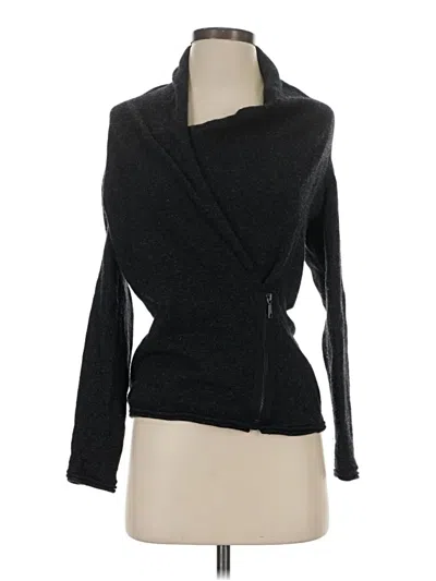 Pre-owned Lafayette 148 Wool Cardigan Sweater In Gray