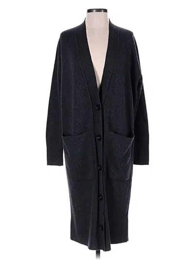 Pre-owned Lafayette 148 Wool Cardigan Sweater In Gray
