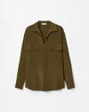 Lafayette 148 Wool Cashmer Double Face High Waisted Pencil Skirt In Green