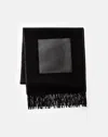 Lafayette 148 Wool-cashmere & Leather Pocket Shawl In Black