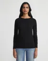 Lafayette 148 Wool-cashmere Crewneck Sweater In Black