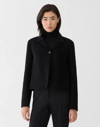 Lafayette 148 Wool Cashmere Double Face Blazer In Black
