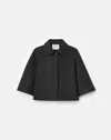 Lafayette 148 Wool Cashmere Double Face Cropped Swing Jacket In Gray