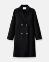 Lafayette 148 Wool Cashmere Double Face Double Breasted Coat In Black