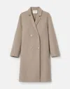 Lafayette 148 Wool-cashmere Double Face Double Breasted Coat In Brown