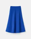Lafayette 148 Wool-cashmere Double Face Flared Skirt In Blue