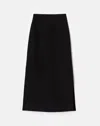 Lafayette 148 Wool-cashmere Double Face High Waisted Midi Skirt In Black