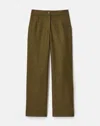 Lafayette 148 Wool Cashmere Double Face Jersey Barrel Leg Pant In Gold