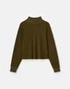 Lafayette 148 Wool Cashmere Double Face Jersey Reversible Top In Green