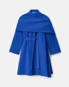 Lafayette 148 Wool-cashmere Double Face Oversized Coat & Detachable Poncho In Blue