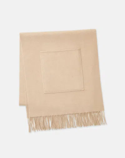 Lafayette 148 Wool-cashmere Pocket Shawl In Beige
