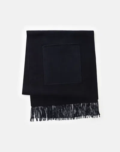 Lafayette 148 Wool-cashmere Pocket Shawl In Black