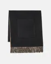 Lafayette 148 Wool-cashmere Pocket Shawl In Black/camel