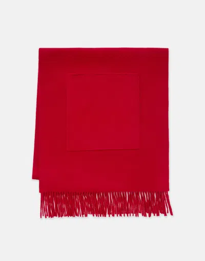 Lafayette 148 Wool-cashmere Pocket Shawl In Red