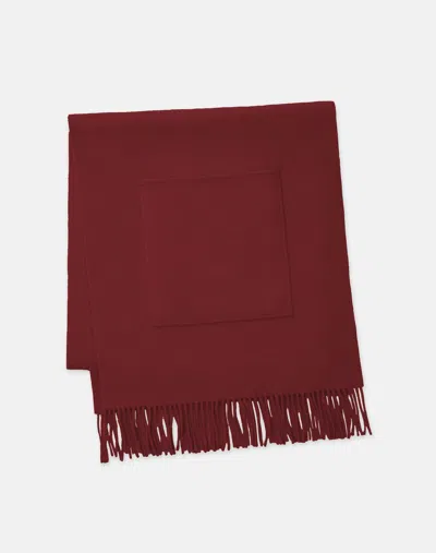 Lafayette 148 Wool-cashmere Pocket Shawl In Scarlet