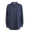 Lafayette 148 New York Patch Pocket Popover Shirt In Blue