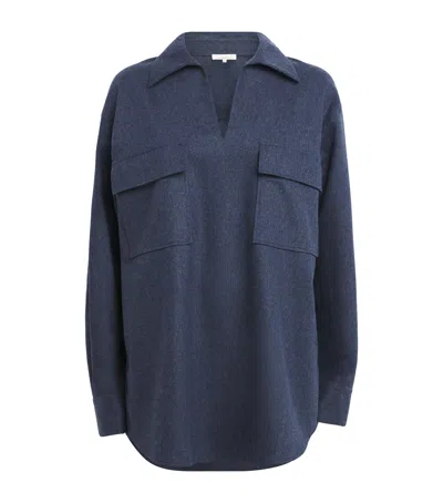 LAFAYETTE 148 WOOL-CASHMERE PULLOVER SHIRT