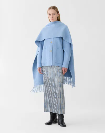 Lafayette 148 Wool Cashmere Shawl With Pockets