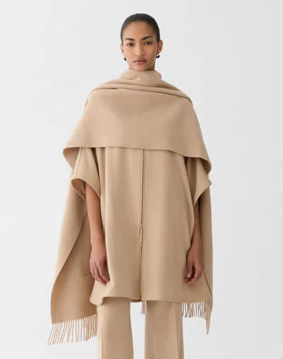 Lafayette 148 Wool Cashmere Shawl With Pockets In Brown