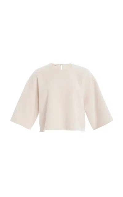 Lafayette 148 Wool-cashmere Top In White