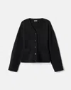 Lafayette 148 Wool-cashmere V-neck Cardigan In Black