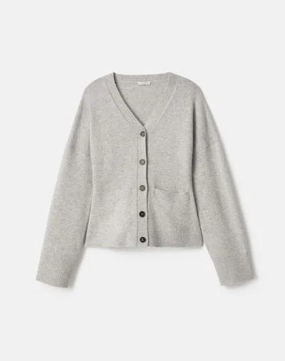 Lafayette 148 Wool-cashmere V-neck Cardigan In Neutral