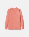 Lafayette 148 Wool Cashmere V Neck Sweater In Pink
