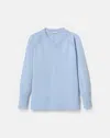 Lafayette 148 Wool-cashmere V-neck Sweater In Blue