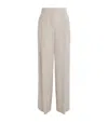 Lafayette 148 Wool-cashmere Wide-leg Trousers In Neutral