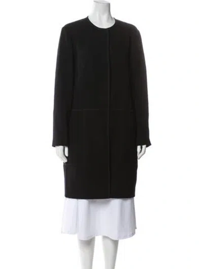 Pre-owned Lafayette 148 Wool Coat In Black