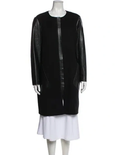 Pre-owned Lafayette 148 Wool Coat In Black