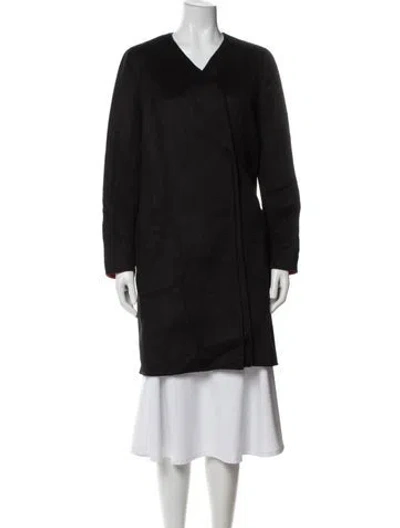 Pre-owned Lafayette 148 Wool Coat In Black