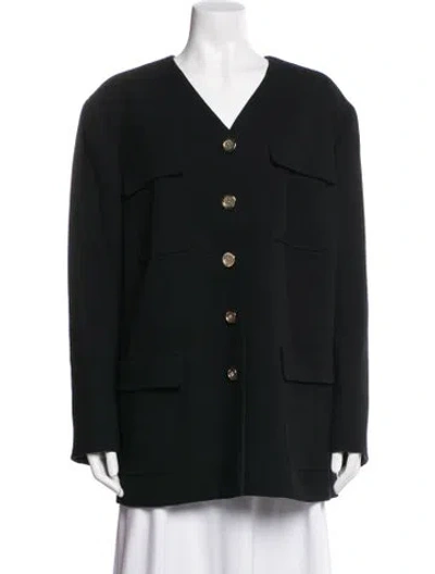 Pre-owned Lafayette 148 Wool Coat In Black