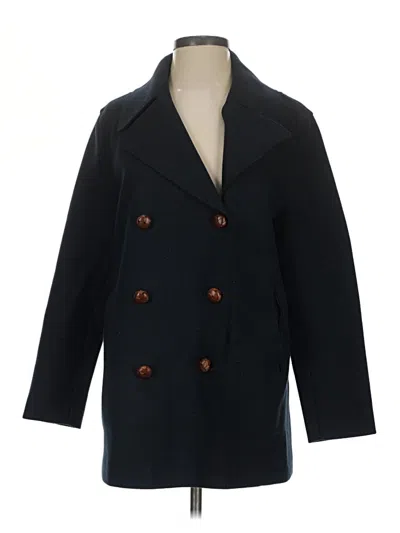 Pre-owned Lafayette 148 Wool Coat In Black