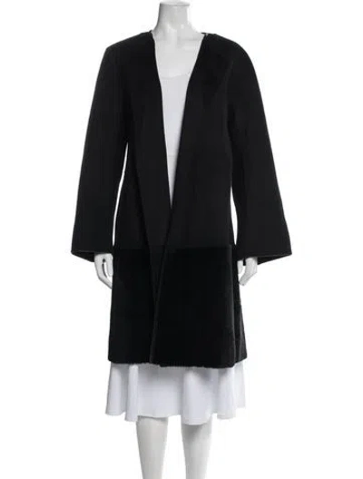 Pre-owned Lafayette 148 Wool Coat In Black