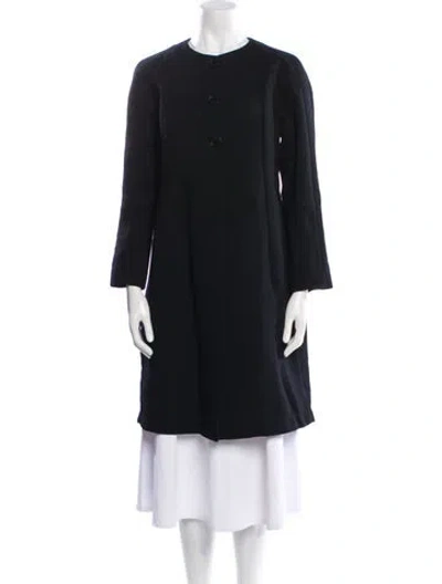 Pre-owned Lafayette 148 Wool Coat In Blue