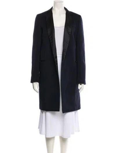 Pre-owned Lafayette 148 Wool Coat In Blue