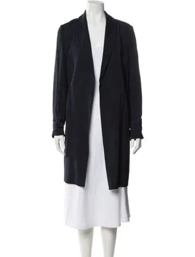 Pre-owned Lafayette 148 Wool Coat In Blue