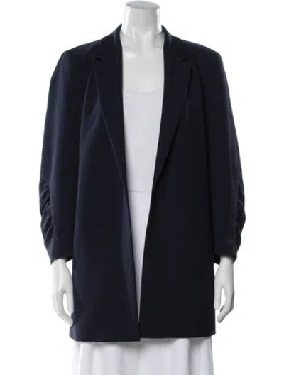 Pre-owned Lafayette 148 Wool Coat In Blue