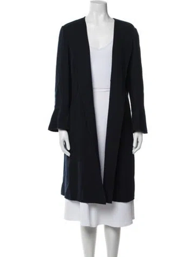 Pre-owned Lafayette 148 Wool Coat In Blue