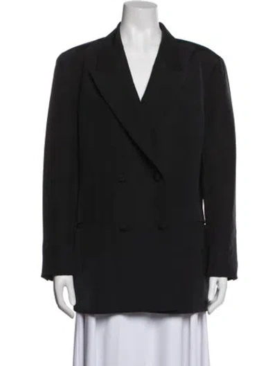 Pre-owned Lafayette 148 Wool Coat In Blue
