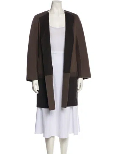 Pre-owned Lafayette 148 Wool Coat In Brown