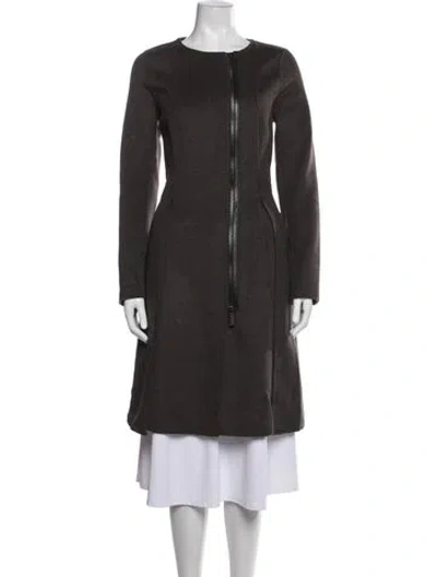 Pre-owned Lafayette 148 Wool Coat In Brown