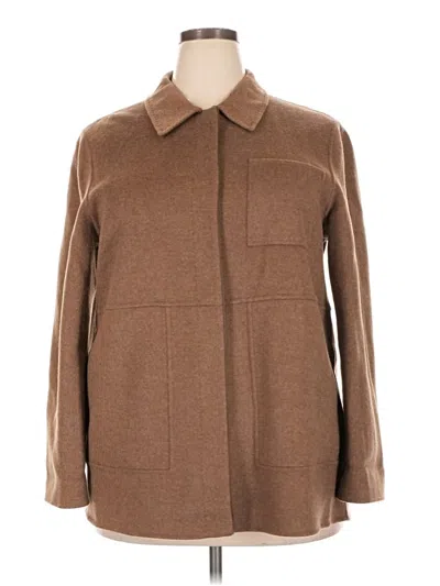 Pre-owned Lafayette 148 Wool Coat In Brown