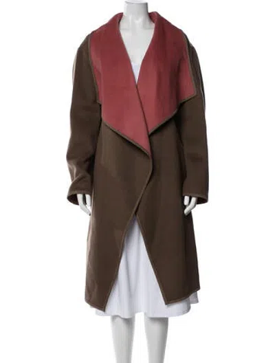 Pre-owned Lafayette 148 Wool Coat In Brown