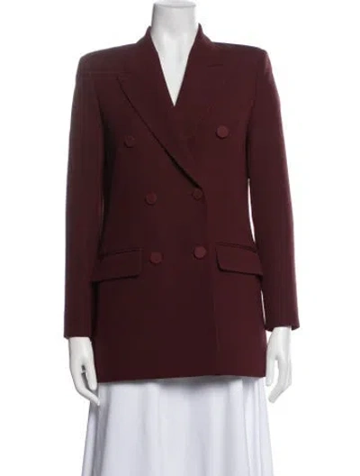 Pre-owned Lafayette 148 Wool Coat In Burgundy